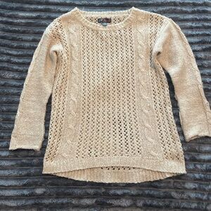 Asics Women's Tan Cable Knit Sweater